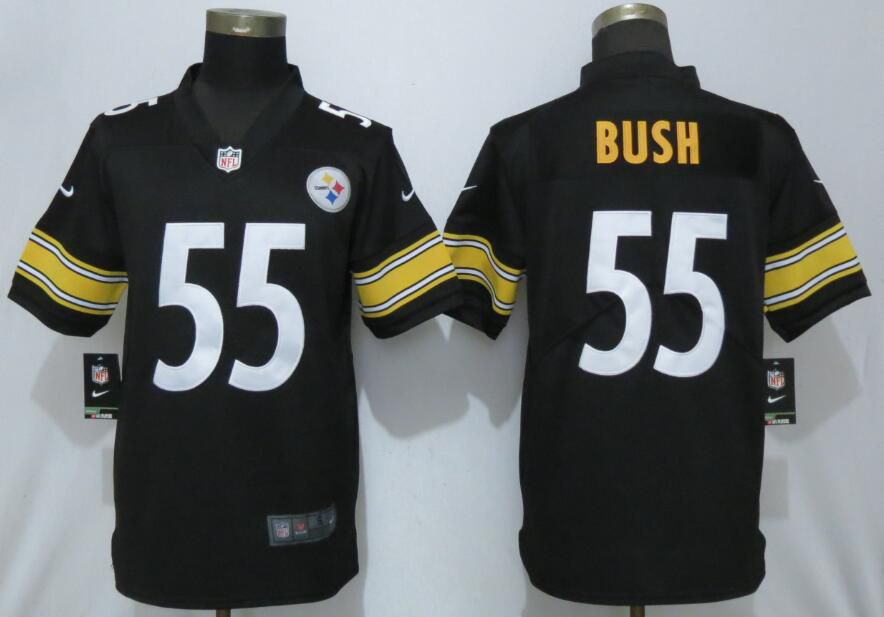 Men Pittsburgh Steelers #55 Bush Black Nike Vapor Untouchable Player NFL Jerseys